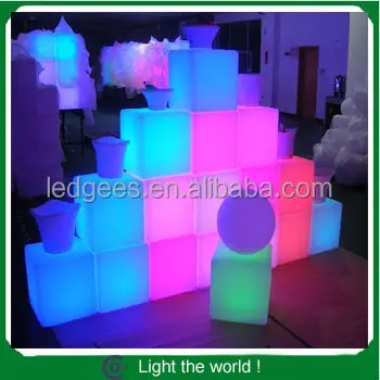 50x50x50cm magic change color plastic led cube chair LED chair LED cube