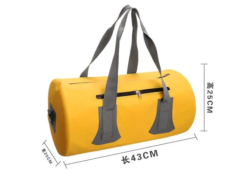 Ручка для переноски, плечевой ремень, карман на молнии, сварные швы, 40 л, 60 л, 500 д, рулон вещевой, водонепроницаемый, вещевой, сухой мешок