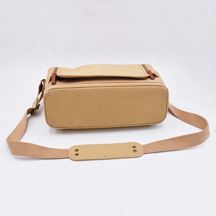 Vintage Waterproof Military Messenger Canvas DSLR Camera Bag