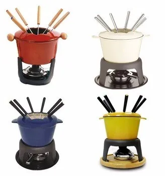 
2017 Hot Sale Mini cast iron melting chocolate fondue set 