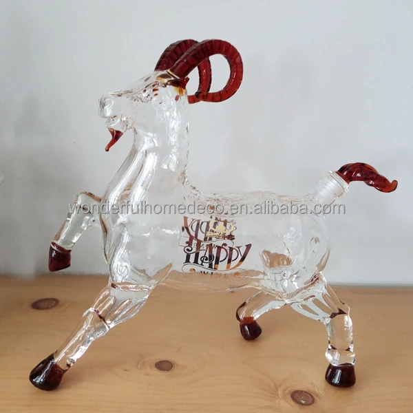 Leopard/panther/Cheetor shaped glass wine bottle