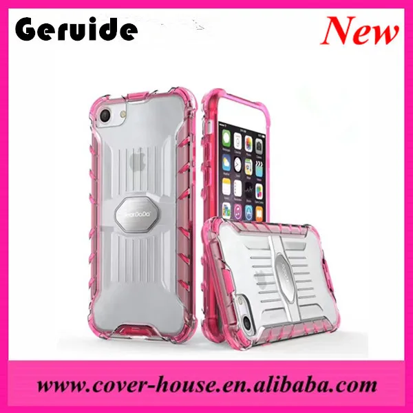 new design colorful transparent TPU PC phone case for iPhone 7 7plus shockproof mixed double layer mobile phone