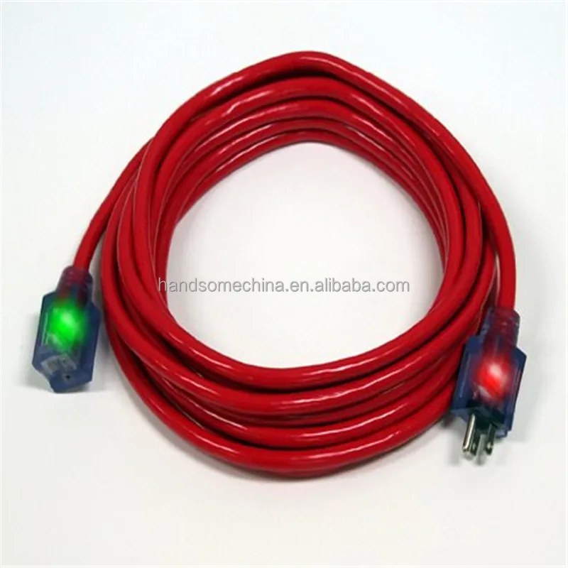 SJEOW Extreme Heavy Duty Cold Weather Indoor/Outdoor - Lighted LED Plug, Oil Water Weather Resistant extension cord