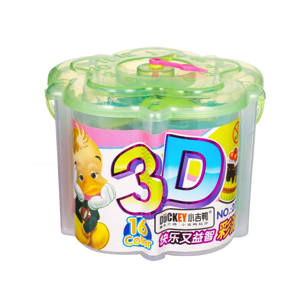 Ремесло Обучающие игрушки тесто Пластилин Горячие продажи DIY Дети ручной работы игрушка 16 видов цветов CN;ZHE DUCKEY EN-71