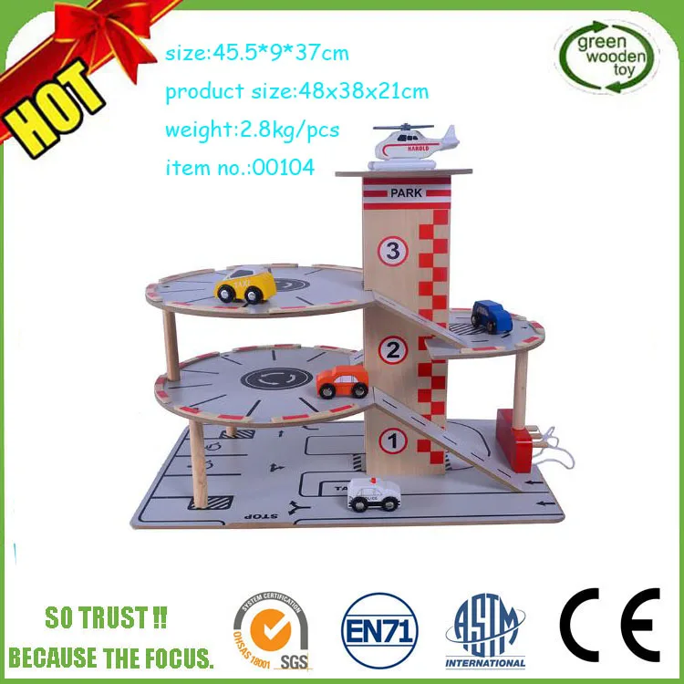 DIY KIds Wooden Parking Garage Toy, Best Car Parking Garage Toy,Wooden Toy Garage