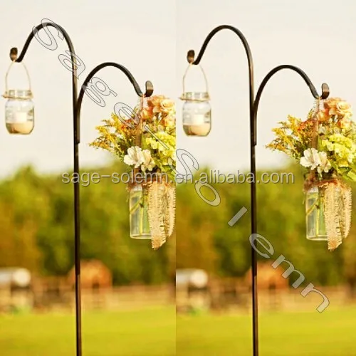 Forged Solid Iron Decorative Garden Shepherds Hook Heavy Duty Wrought steel Bird Feeder Hanger Basket  Wall Plant Bracket