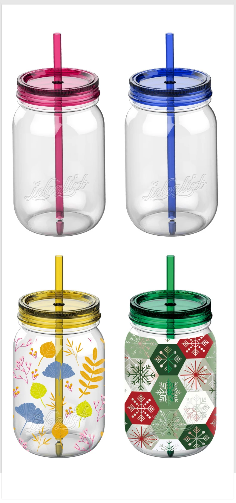 Best selling plastic drinking supplier mason jars