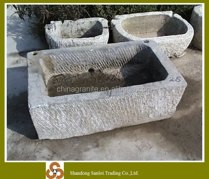 Hot Sale Modern Natural Limestone Water Troughs Used Old Stone for Outdoor Garden & Park Applications