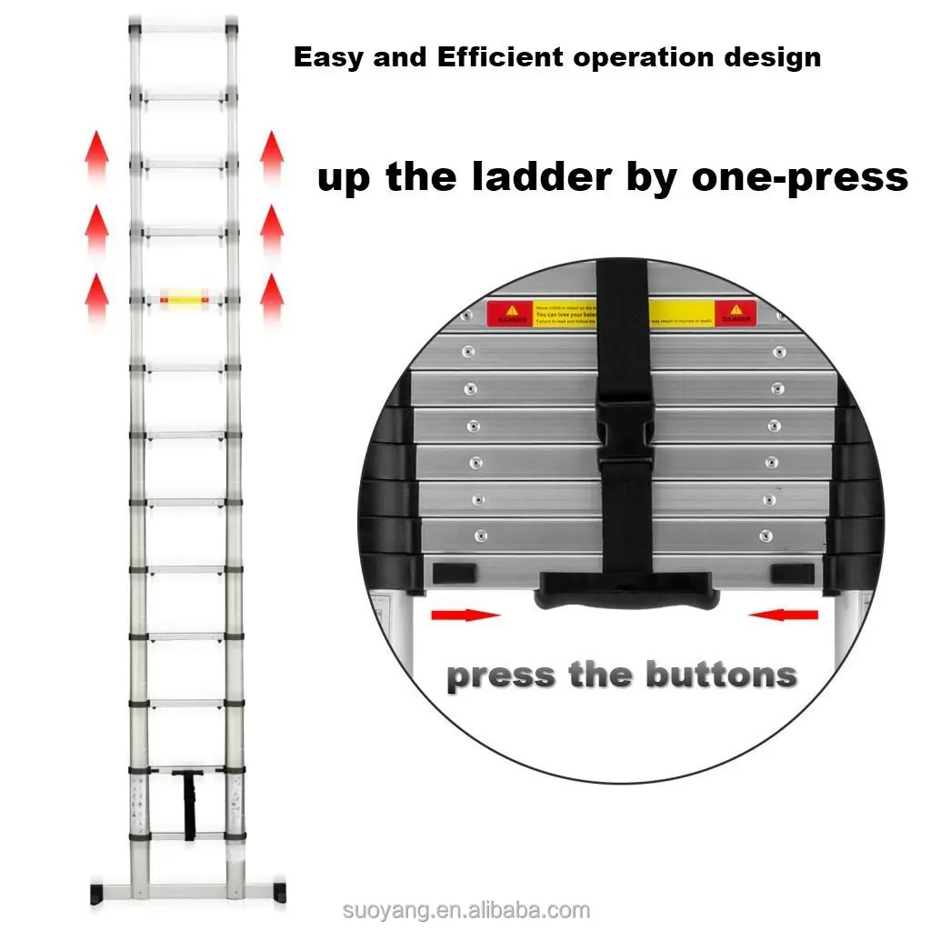 new design EN131-6 aluminium telescopic ladder/werner ladder/ladder parts