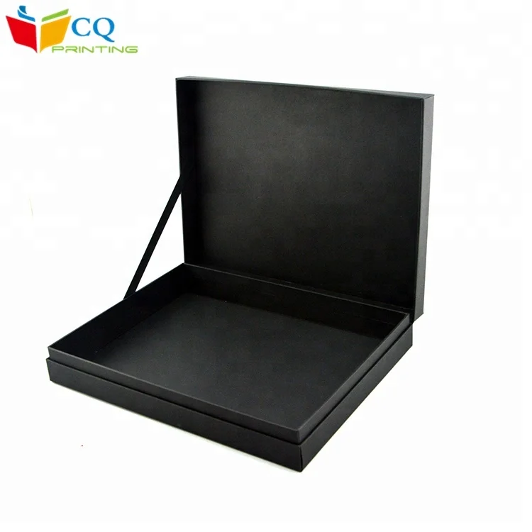 Wholesale black card customized cardboard gift flip top paper box	for jewelry packing , china black cardboard box manufacturers