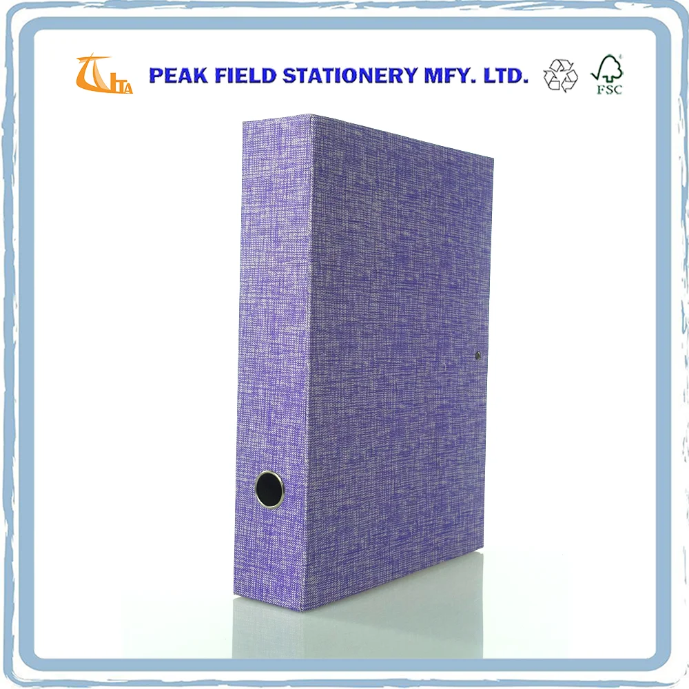 Office Stationery Purple Fabric Ring Binder Document Box File