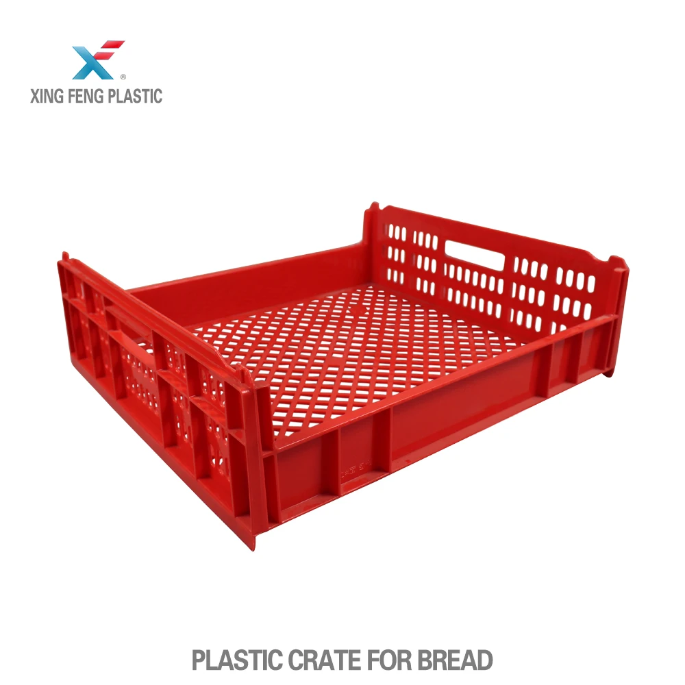 Stackable food grade plastic bread crate 545*485*162mm