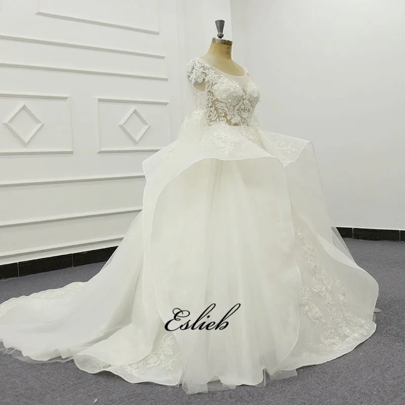 2019 Vintage Wedding Dress Lace Princess Fairy Women Wedding Gowns Ivory Robe de mariage Bridal Dress