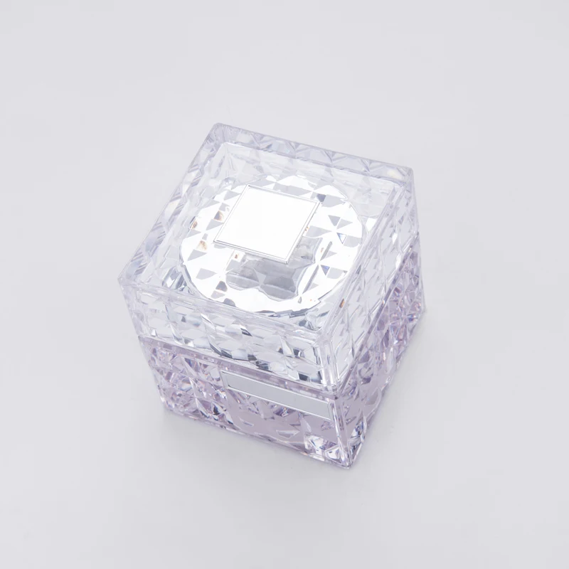 50g 80g square shape clear plastic PETG gold color cosmetic packaging container