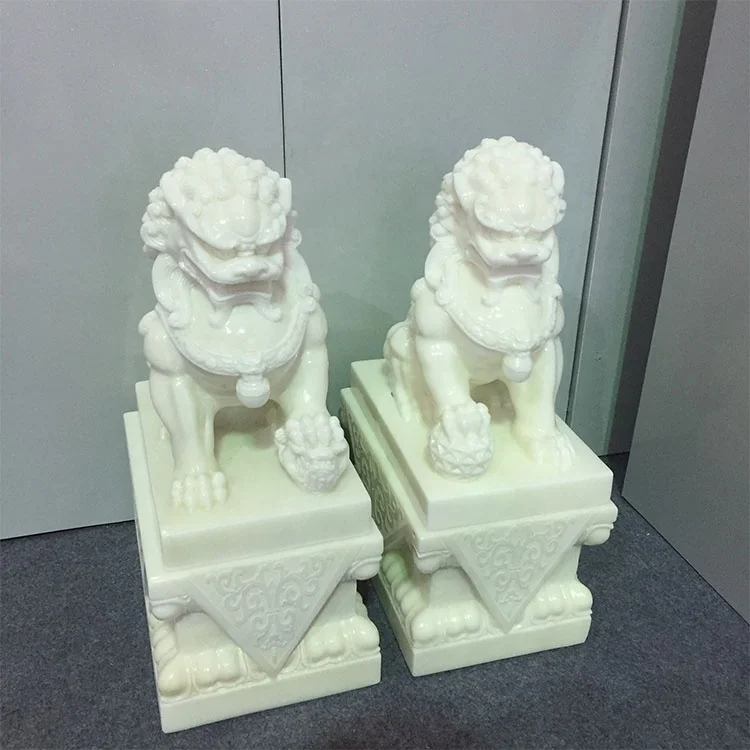 
Hot Sell White Marble Jade Lion sculpture for home decoration 