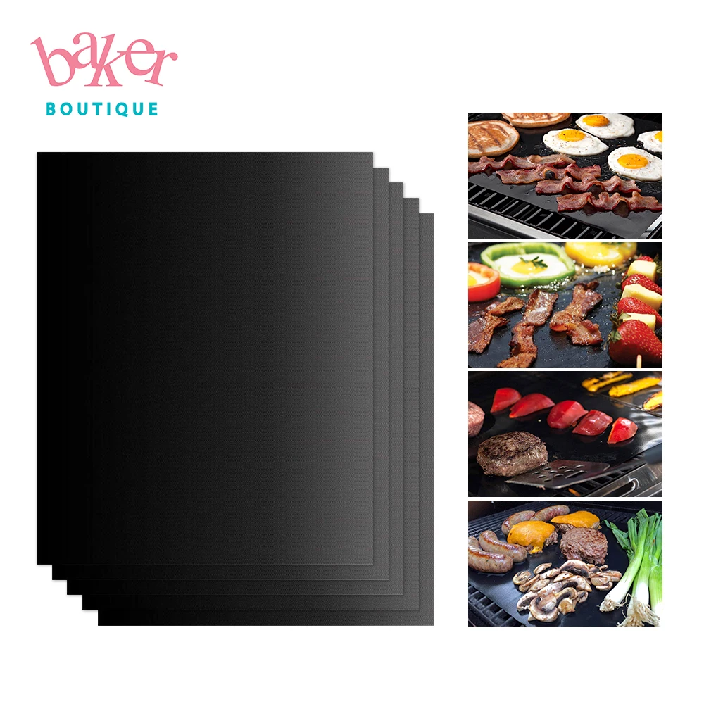 2023 Hot Sale BPA Free Black PTFE Non-stick BBQ Grill Mat