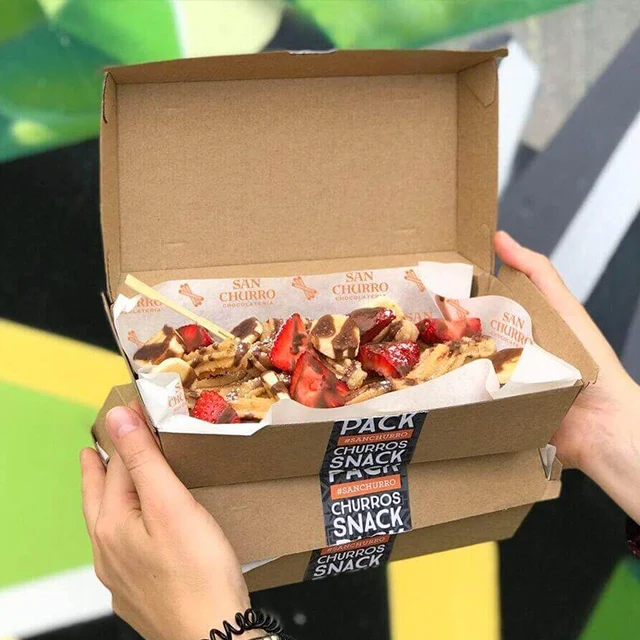 Wholesale custom design takeaway restaurant churros packaging paper box