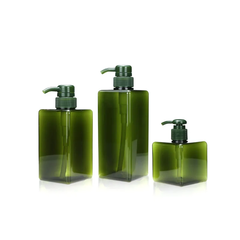 Colorful square shape shampoo PET bottle with spray pump