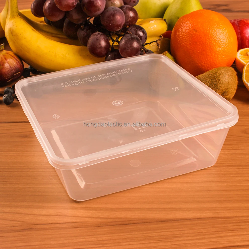 BPA Free Microwavable Hermetic Disposable Plastic Square Food Container