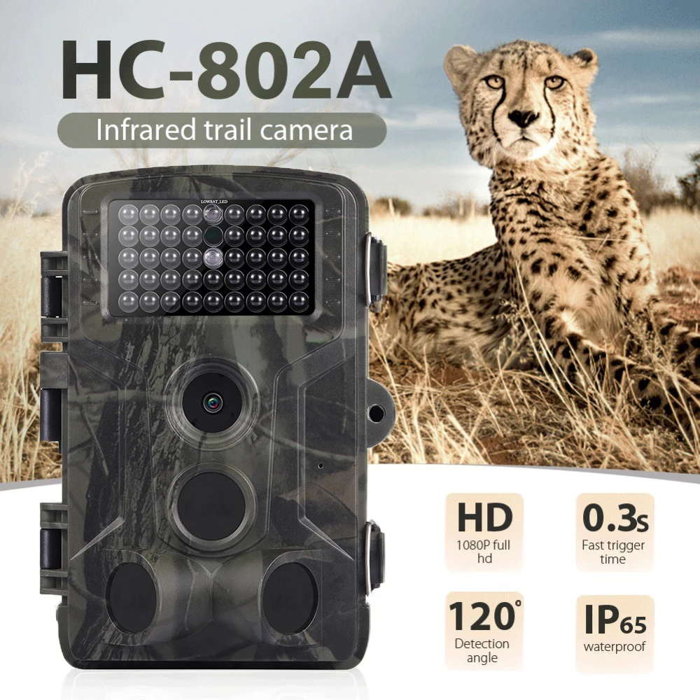 20MP 1080P Hunting Trail Camera Photo Trap Infrared Hunting Cameras HC-802A Wildlife Wireless Surveillance Tracking Cameras