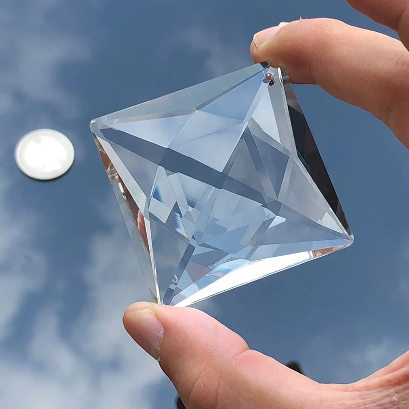 Cheap High Quality Crystal Prism 50mm Clear Glass Chandelier Crystal Hanging Square Crystal Prism Pendant