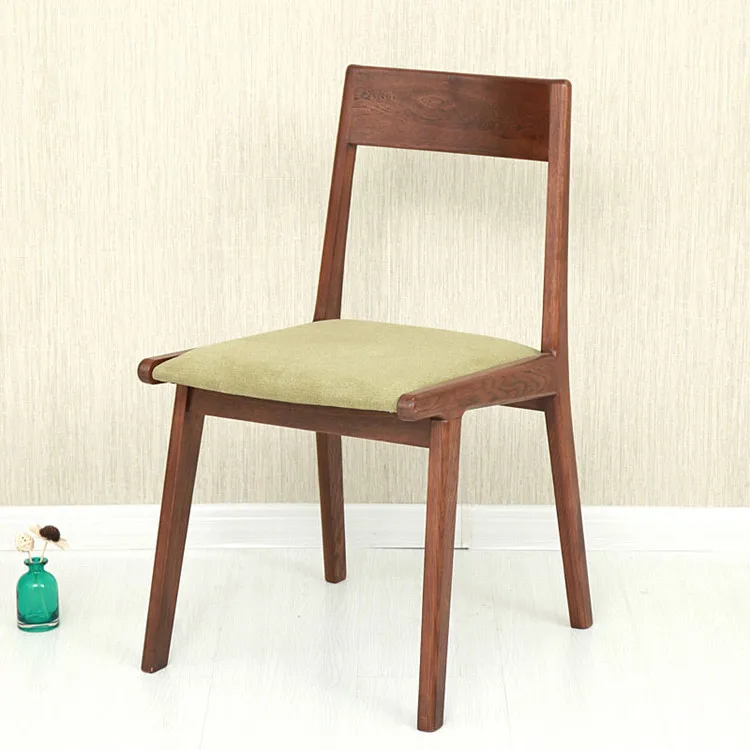 Manufacture Modern Simple Design Fabric Solid Wood Chair