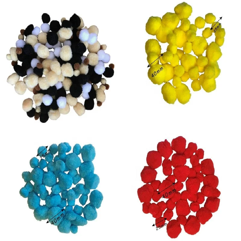 10mm-50mm Color Multicolor Pompoms pom pom Kindergarten DIY Art Craft Materials for Creative Kids Early Educational
