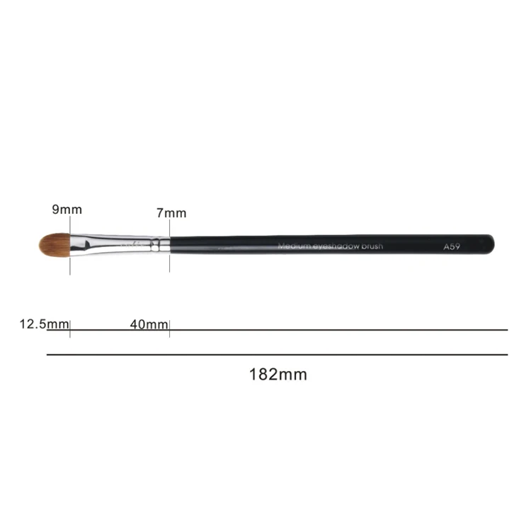 Factory Wholesale Mixed Nylon Hair Thick Wooden Black Single Eye Shadow Makeup Brush