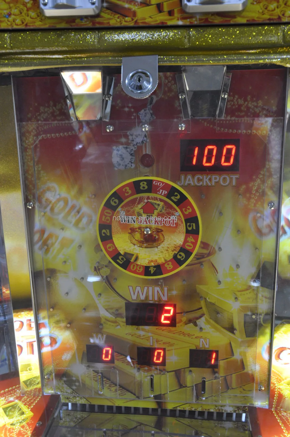 Classic 6 players coin pushing game machine for game center Golden Fort funny game carnival coin pusher with token prize