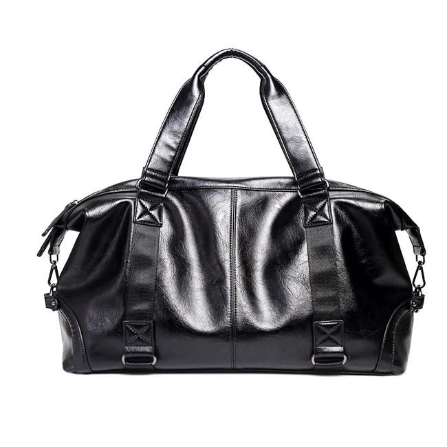 
JUNYUAN 2019 PU Leather Custom Folding Mens Travel Bag Custom Duffle Bags 