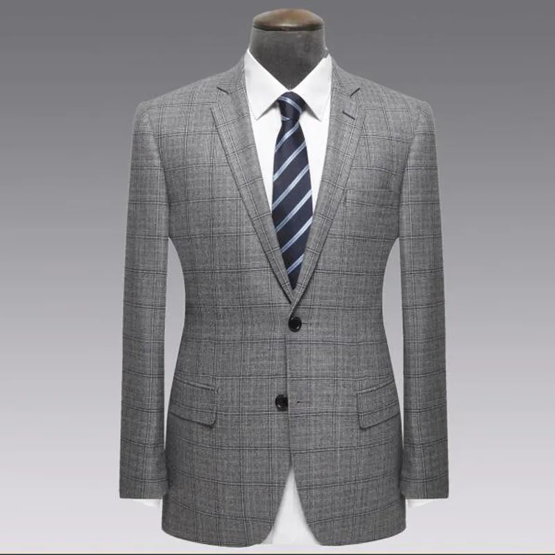 Popular half canvas blazer men cashmere single breasted mans black trench coat suit