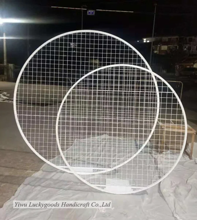 
LG20181113-6 Round metal stand arch elegant wedding party stage flower backdrop for sale 