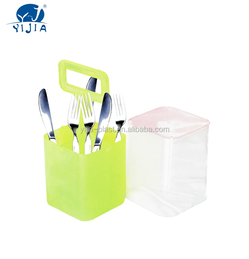 Cutlery Holder Kitchen Utensils Organizer Plastic Organizer Caddy Tools Caddy with Handle