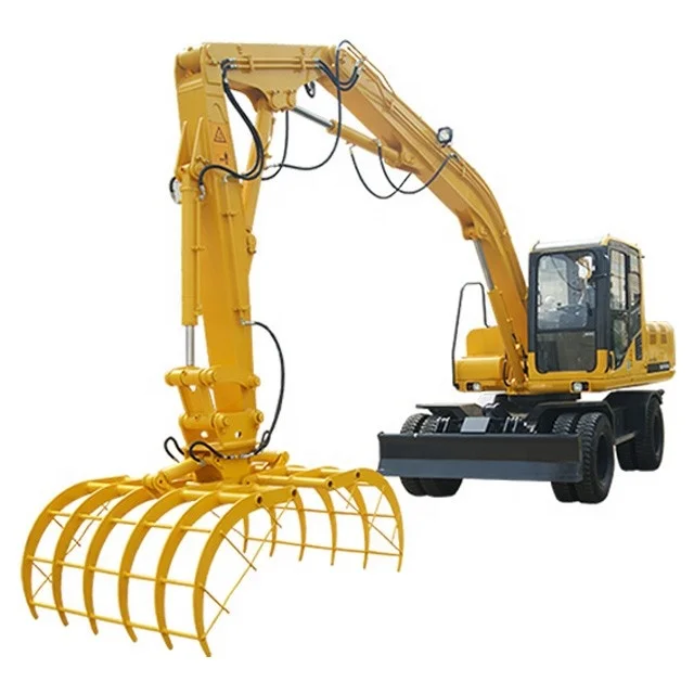 Cotton Loader Grabber Wheel Excavator With Log Grapple Price For Sale