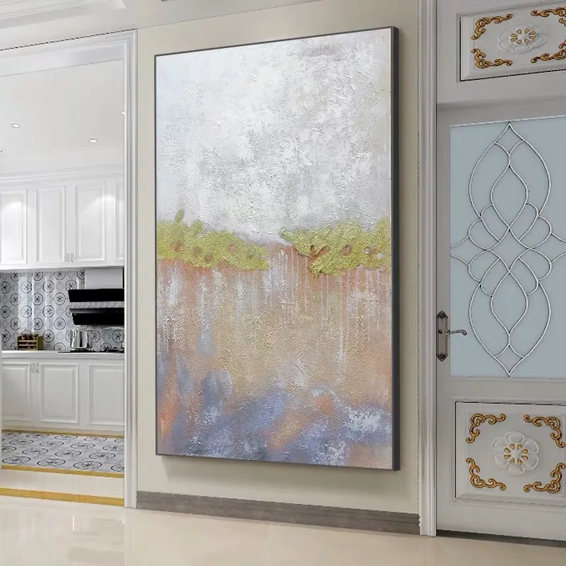 Gold abstract hand paintings on canvas oil paintings seascape for wall decor home decoration