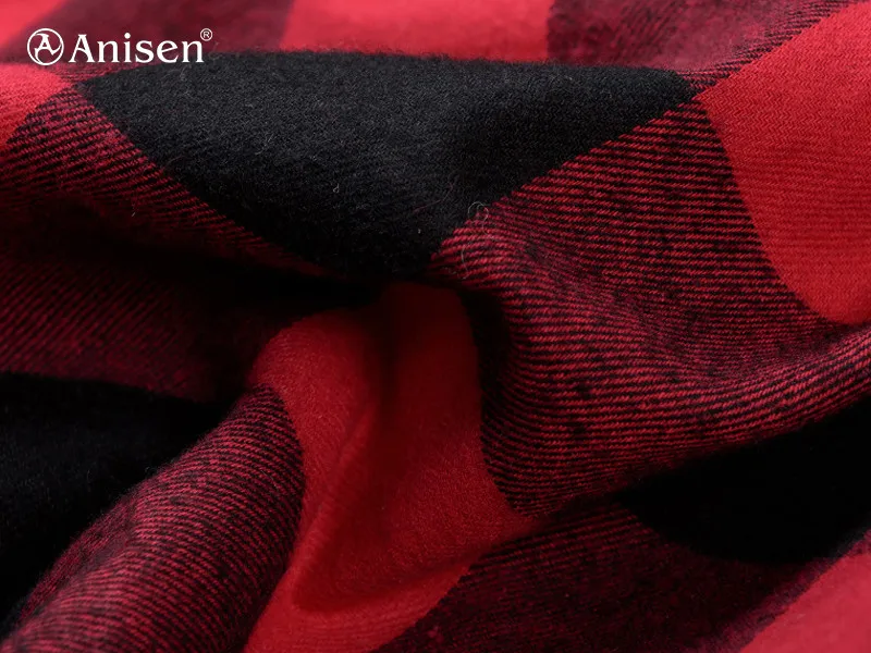 
high quality 100% cotton check winter flannel shirt men 