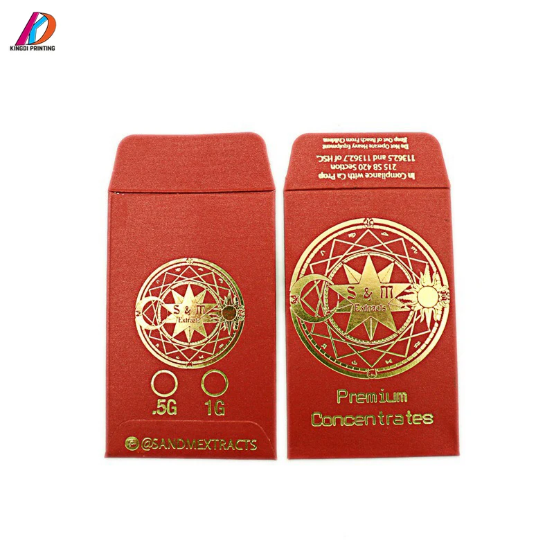 Wholesale Customized  Hot Stamping  Logo Design Red Coin Envelope