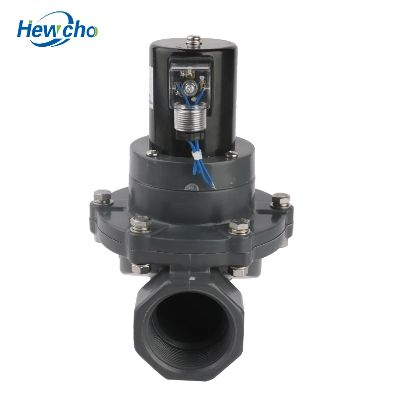 
AC 220V UPVC CPVC Anti Corrosive Solenoid Valve for Liquid Seawater Acid Chemical Normally Closed 