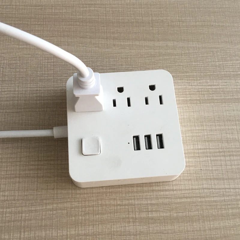 Mini Power Strip with 3 USB 3 AC Outlets, 6ft Extension Cord Charging Station