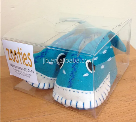 Eco-friendly clear plastic baby shoe packaging box