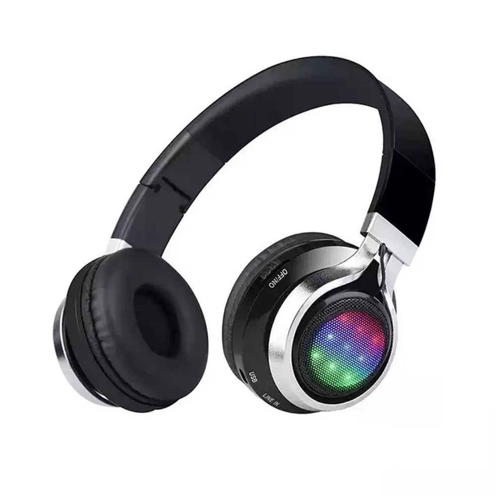 Bluetooth На Наушники-вкладыши, Стерео Объемный Беспроводной Bluetooth Наушники со СВЕТОДИОДНЫМИ Огнями,