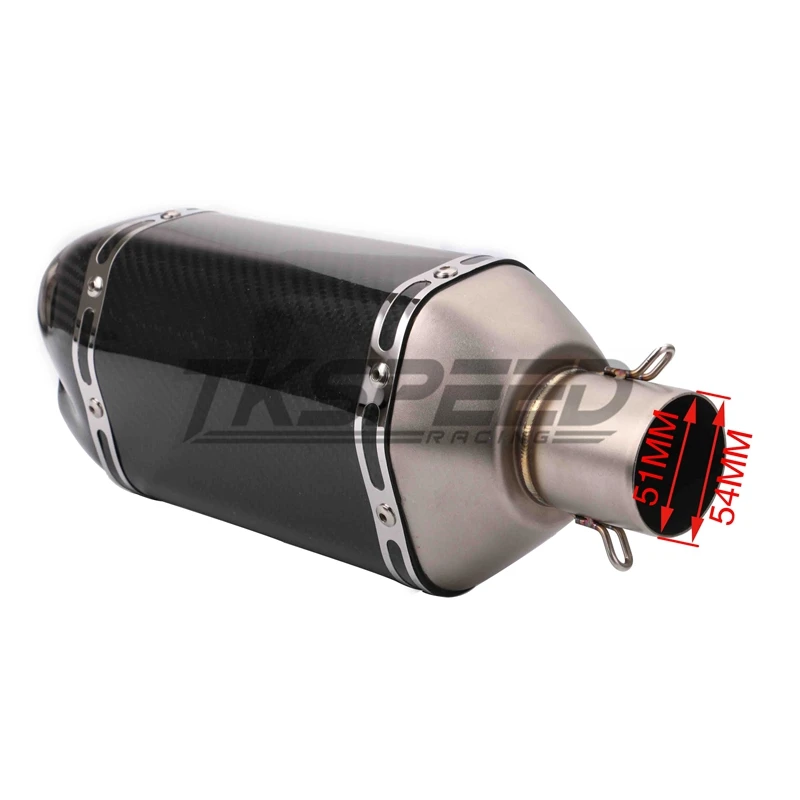 
motorcycle modification 51mm real carbon fiber muffler exhaust short double mouthe big hexagon 