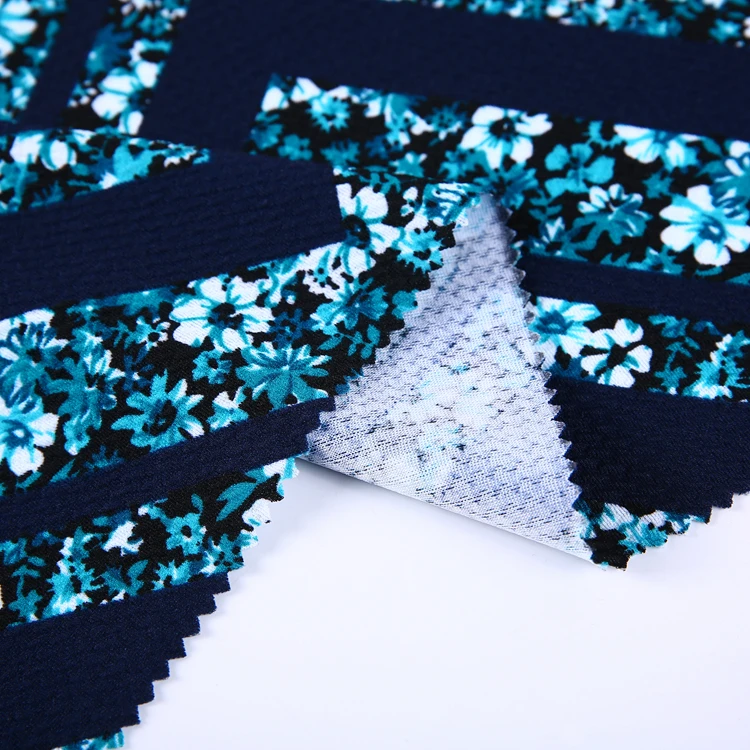 
New style single jersey bubble rice recycled knitting german print bulk polyester fabric 