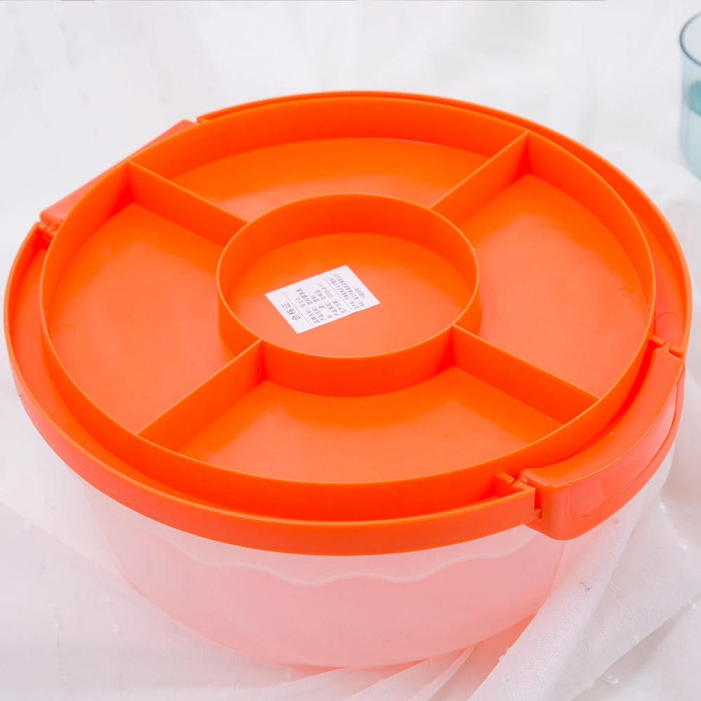 Wholesale round clear plastic storage cake containers with handle