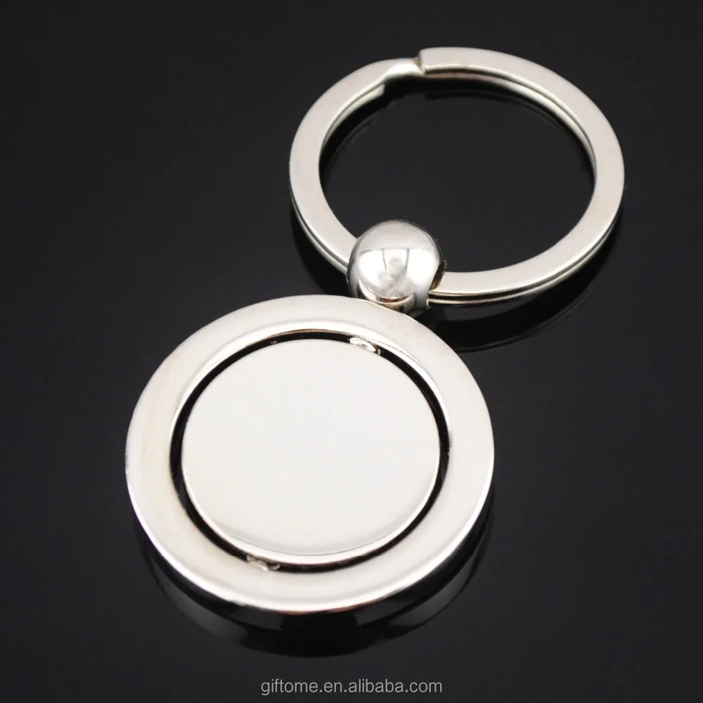 KeyChain Manufacturer Promotional Wholesale Design Sublimation Keyring Custom Logo Rotatable Key Ring Souvenir Metal Keychain