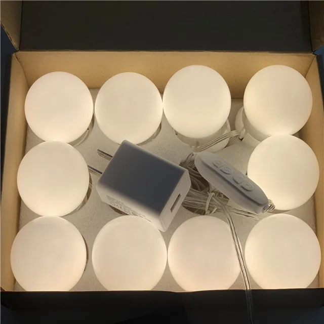 DC5V USB Powered Bathroom LED Hollywood Style Bulbs Kit Led Vanity Makeup Mirror With Light