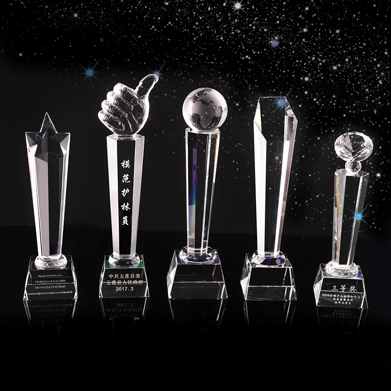 Wholesale price crystal globe trophy for business partner gift