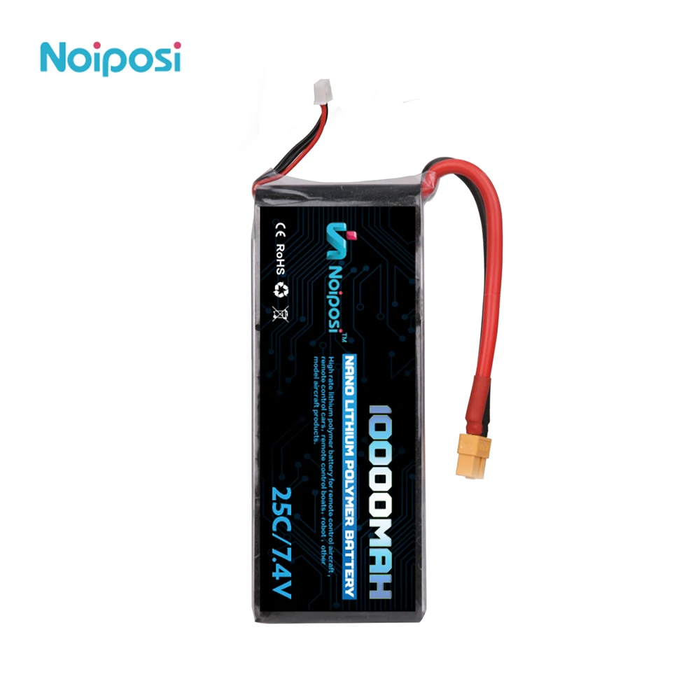 High Capacity Lipo Battery 10000mAh 7.4V 2S 25C RC lithium polymer