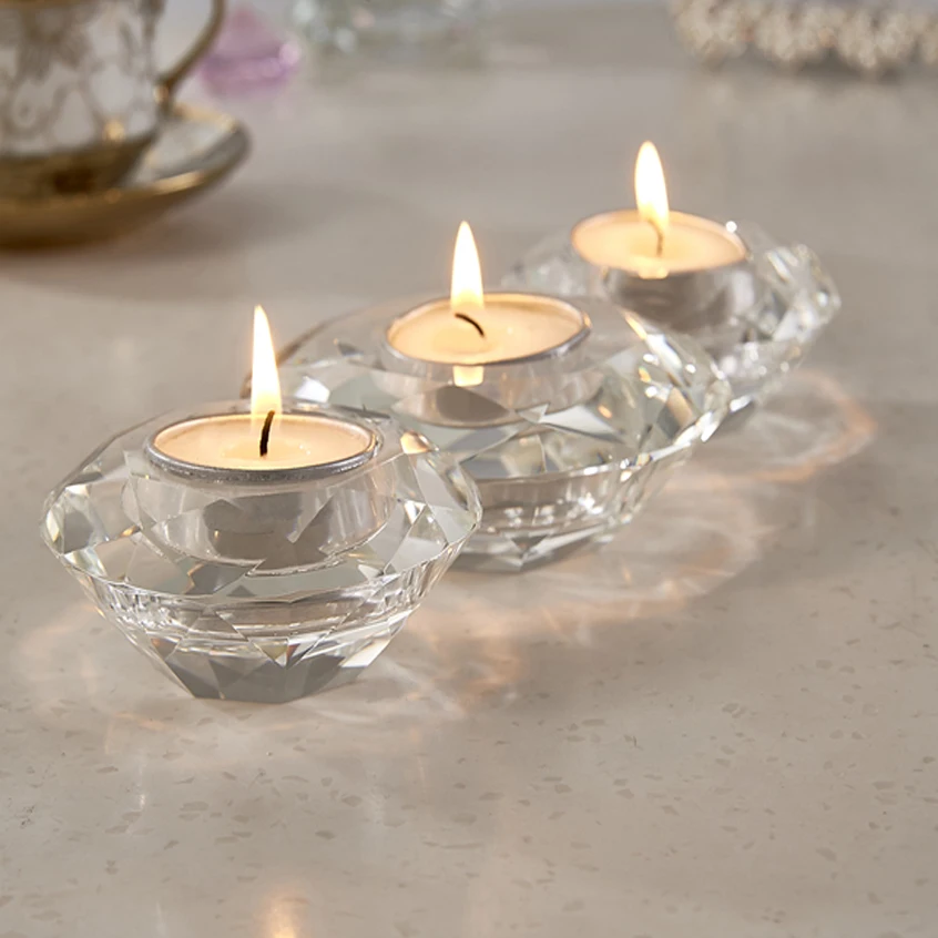 Custom Empty Luxury Heat Resistant Glass Lotus Supplies Crystal Halloween Candle Holders, Lanterns And Candle Jars Bowls