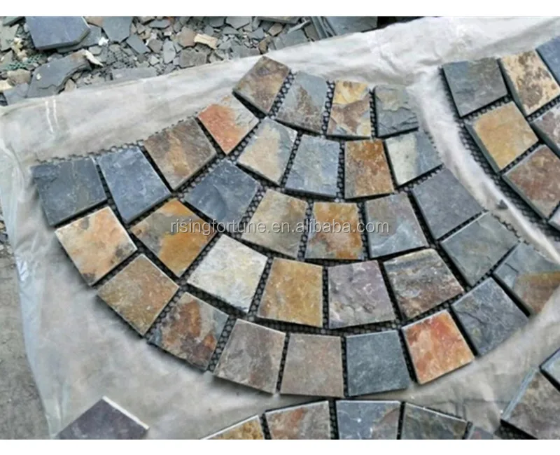 Mesh slate landscaping cobble stone pavers